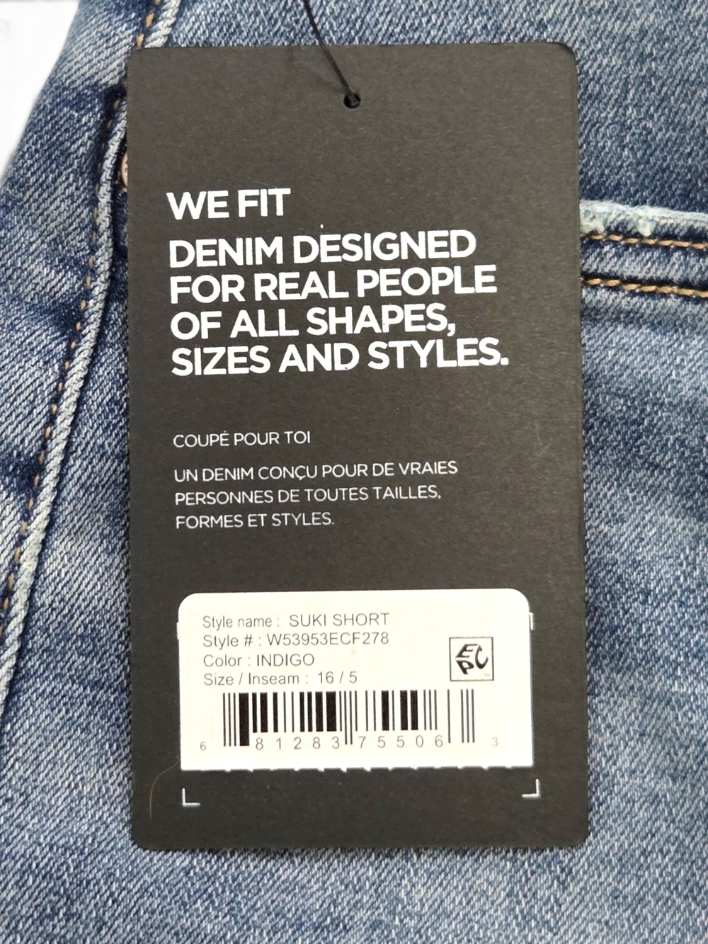 NWT Silver Jeans Co Suki Curvy Mid Rise Denim Shorts Indigo Blue Size 16W - Picture 9 of 14